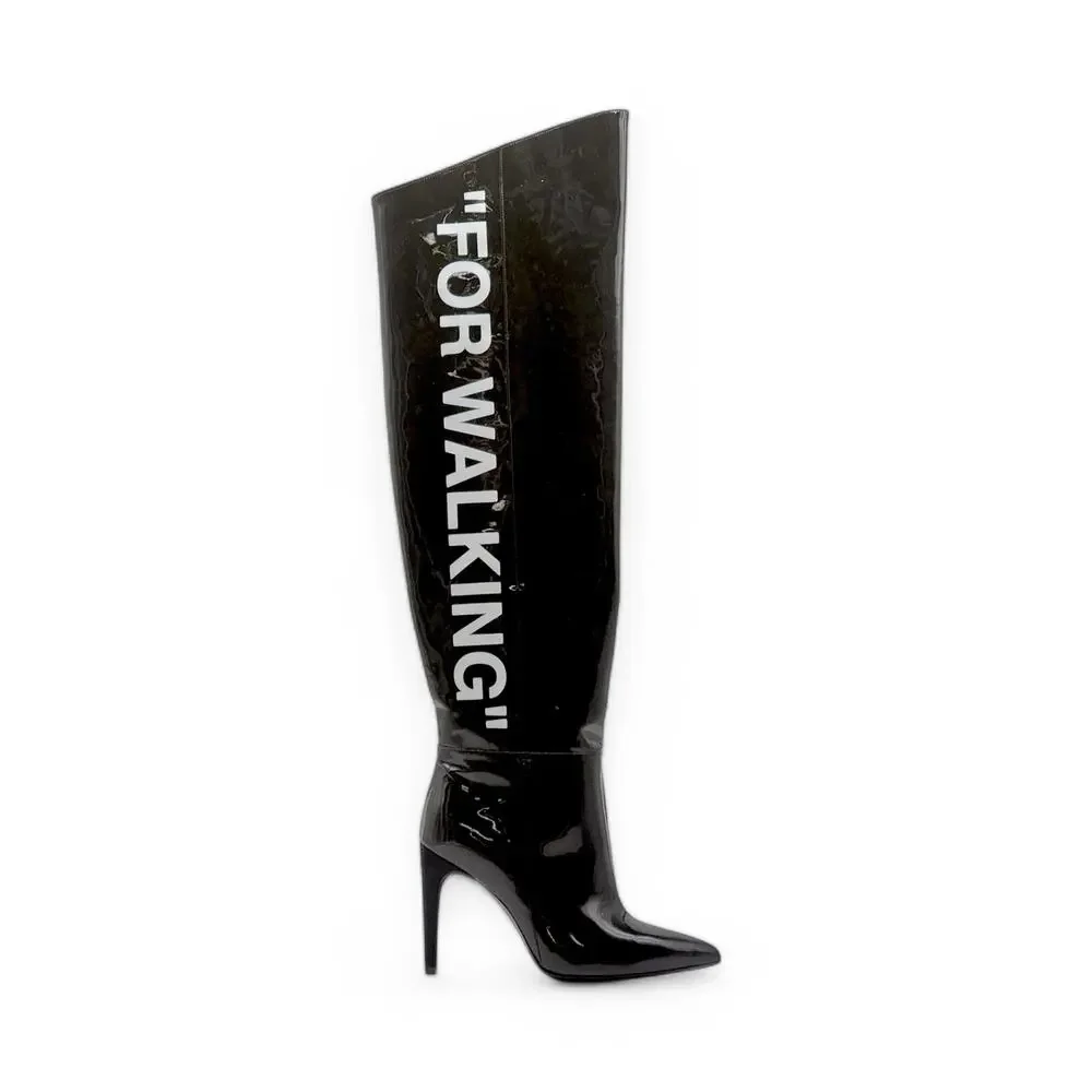 Off-White x Virgil Abloh For Walking Leather Boots 100mm - Black 36 5.5US $1425